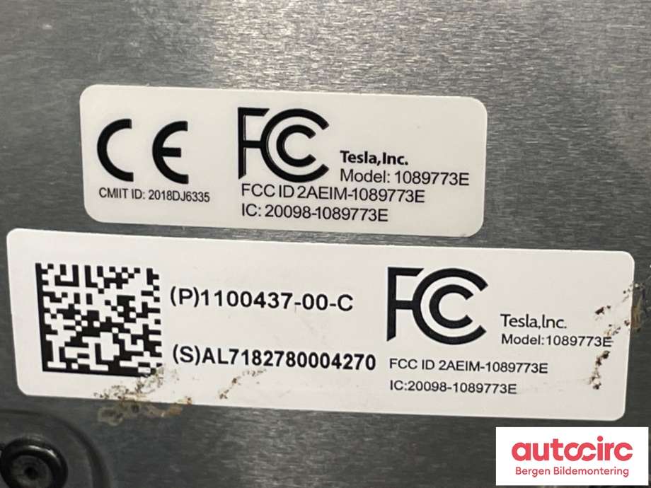 Kamera til Tesla Model 3 2018-2023 (Fase 1)  (TESLA|1109253-90-F|)