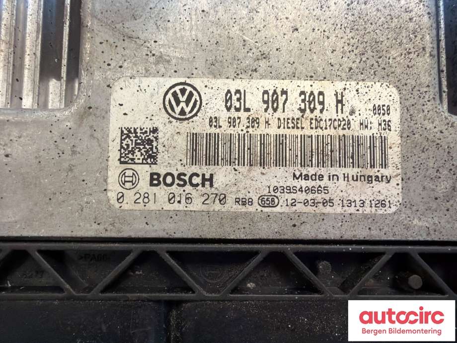 Styreenhet motor til VW Transporter / Caravelle 2009-2015 (Fase 2) (T5) (T5) (VOLKSWAGEN|03L 906 022 JB||03L907309H)