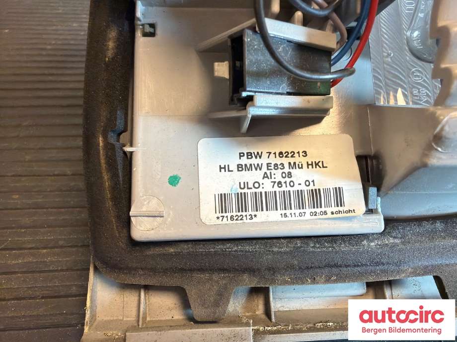 Baklykt venstre indre til BMW X3 2007-2010 (Fase 2) (E83) (E83) (BMW|63 21 7 162 213||7 162 213)