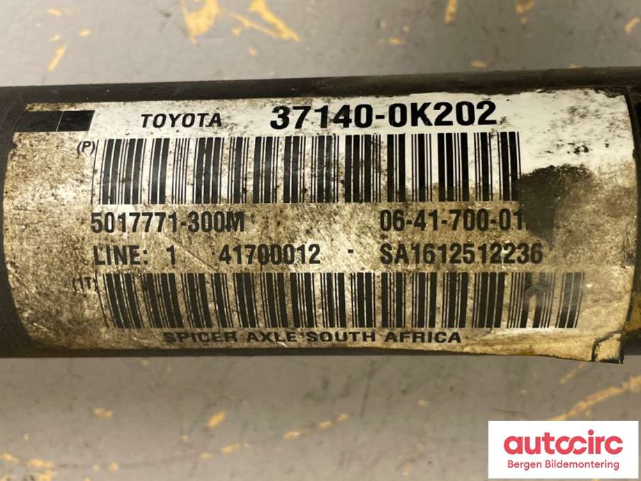 Mellomaksel fremre til Toyota Hilux 2016-2020  (TOYOTA|371400K202||37140-0K202)