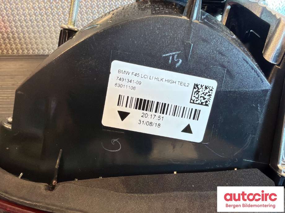 Baklykt venstre indre til BMW 2-Serie 2014-2021 (F22/F23) (F22/F23) (BMW 225XE IPERFORMANCE|63 21 7 491 341||7 491 341)