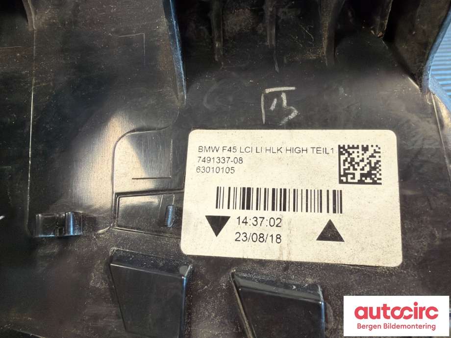 Baklykt venstre til BMW 2-Serie 2014-2021 (F22/F23) (F22/F23) (BMW 225XE IPERFORMANCE|63 21 7 491 337||7 491 337)