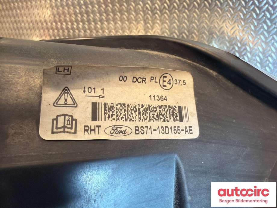 Frontlykt venstre halogen til Ford Mondeo 2011-2014 (Type IV, Fase 2) (FORD|1802031|BS71-13D153-AF|BS71-13D155-AE)