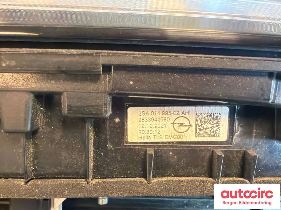 Baklykt høyre indre til Opel Mokka 2012-2016 (Type I, Fase 1)  (OPEL|98 339 445 80|)