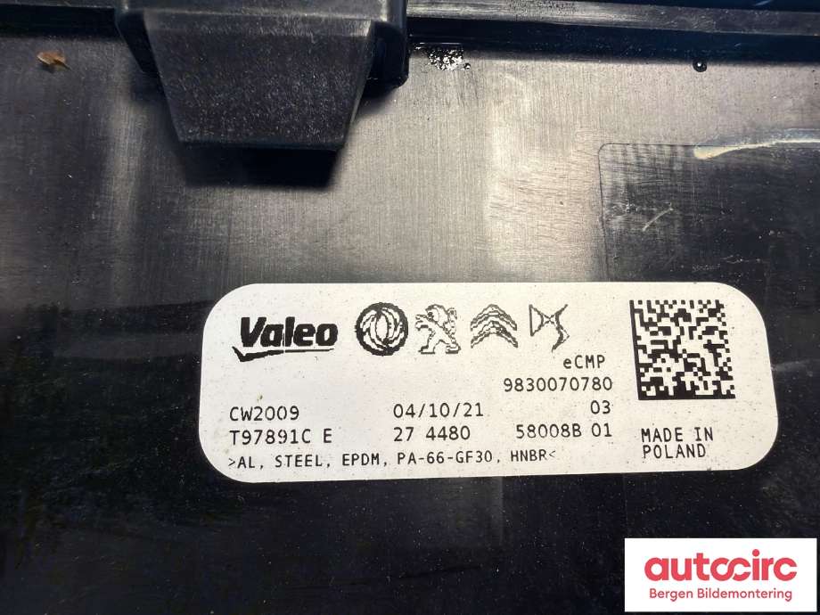Kullfilter (boks) til Opel Mokka 2012-2016 (Type I, Fase 1)  (OPEL|98 528 545 80||9830070780)