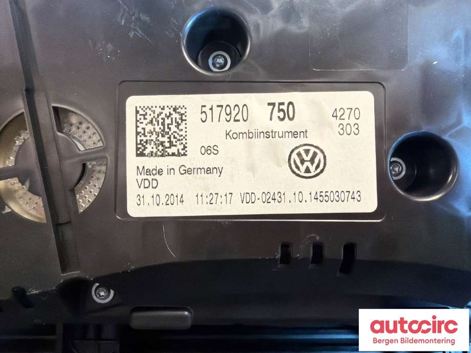 Instrumentpanel til VW Golf Sportsvan 2014-2018  (VOLKSWAGEN|517 920 750|)