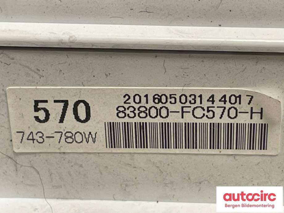 Speedometer til Toyota Hilux 2016-2020  (TOYOTA|83800FC570|83800-FC570-H)