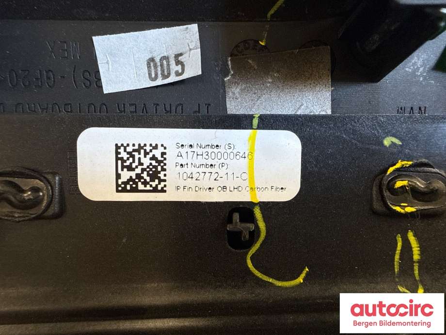 Dashbord friskluftdyse til Tesla Model X 2016-->>  (TESLA|1096877-00-A|)