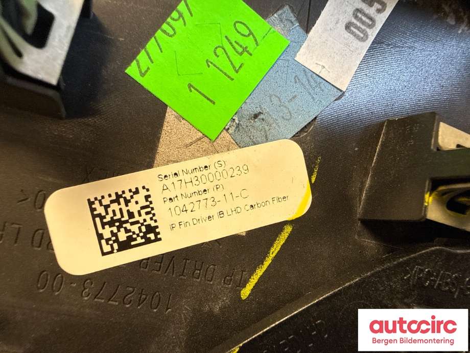 Dashbord friskluftdyse til Tesla Model X 2016-->> (TESLA|1096878-00-A|)