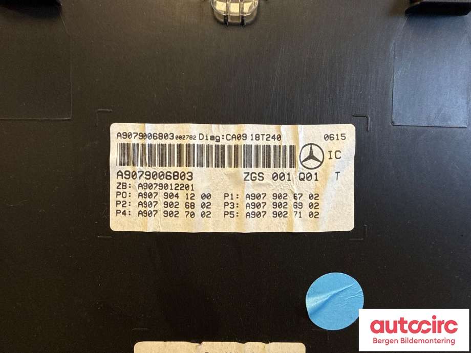 Speedometer til Mercedes Sprinter 2018-->> (907/910) (907/910) (MERCEDES|A 907 900 61 09|A 907 900 68 03|)