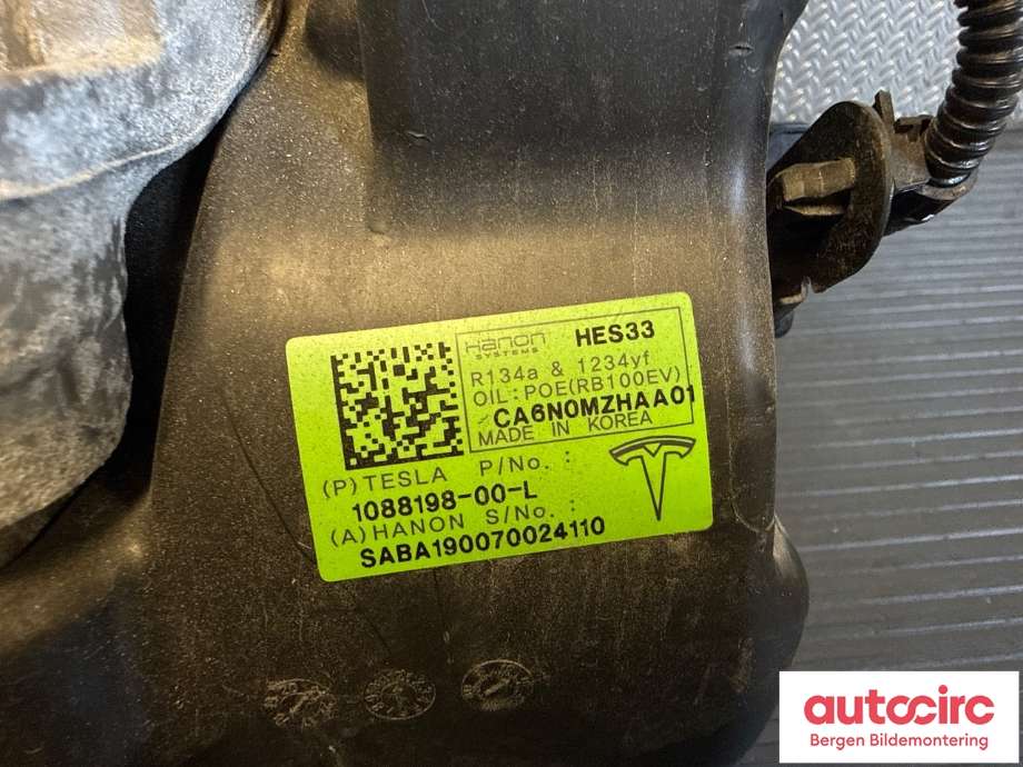 Aircondition kompressor til Tesla Model 3 2018-2023 (Fase 1) (TESLA|1088198-00-L|)