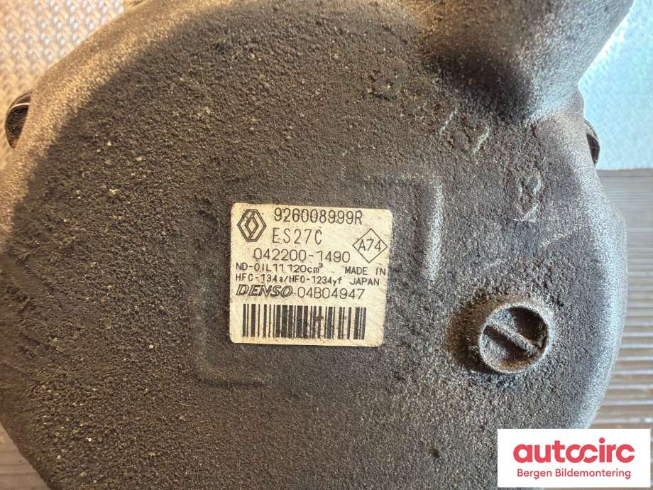 Aircondition kompressor til Renault Zoe 2013-2019 (Fase 1)  (RENAULT|926008999R|)