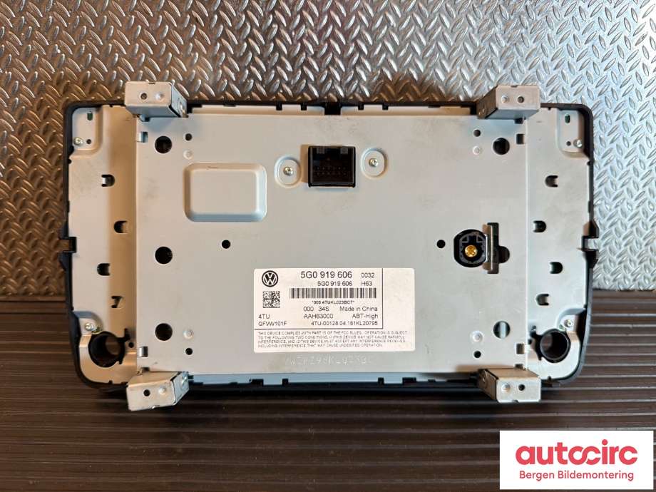 Multimedia display (MCU - Media Controller Unit) til VW e-Golf 2014-2017 (Fase 1)  (VOLKSWAGEN|5G0 919 606|)