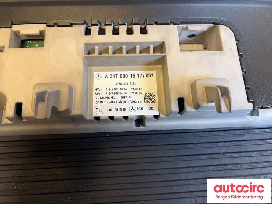 Bilstereo til Mercedes EQB 2022-->>  (MERCEDES|A 247 900 15 17|)