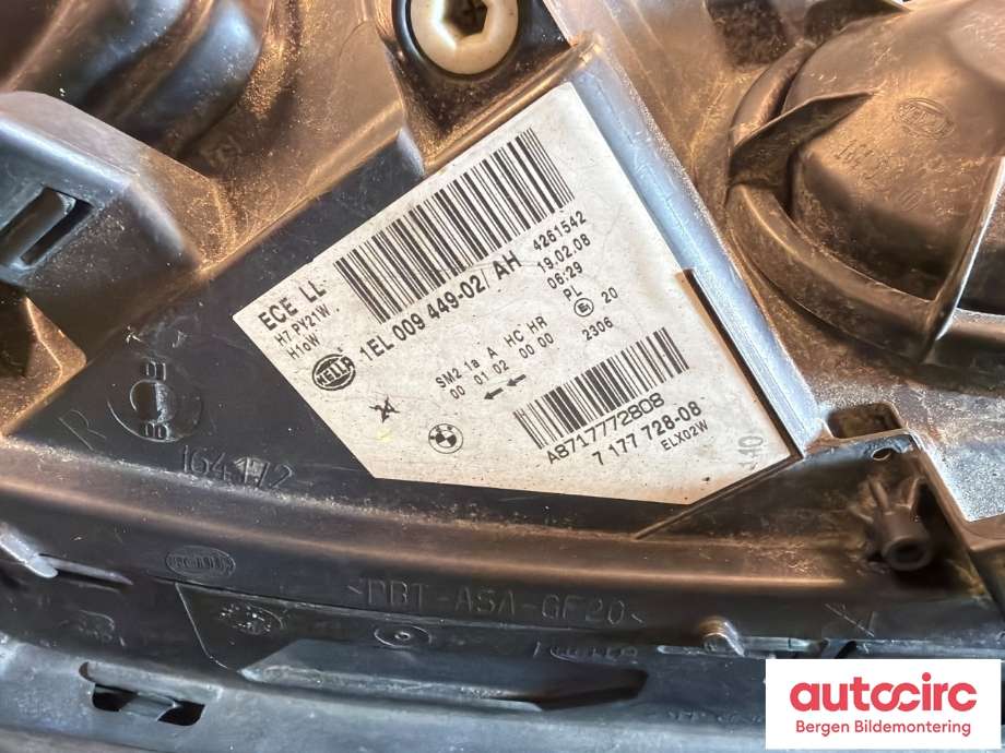 Frontlykt høyre halogen til BMW 5-Serie 2003-2010 (E60/E61) (E60/E61) (BMW|63 12 7 177 728|)