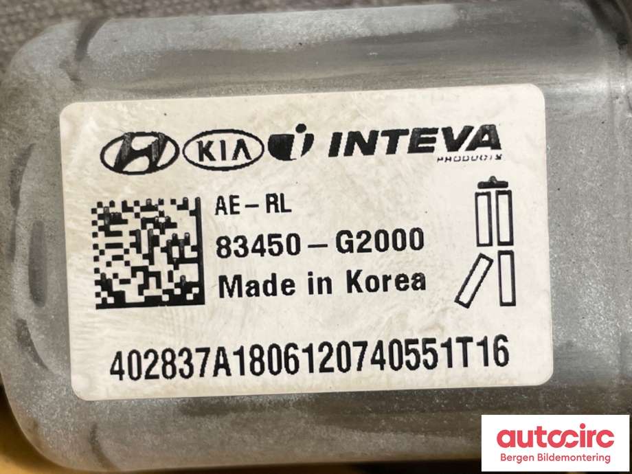 Ruteheis venstre til Hyundai Ioniq Electric 2019-->> (Fase 2)  (HYUNDAI|83450G 2000|)