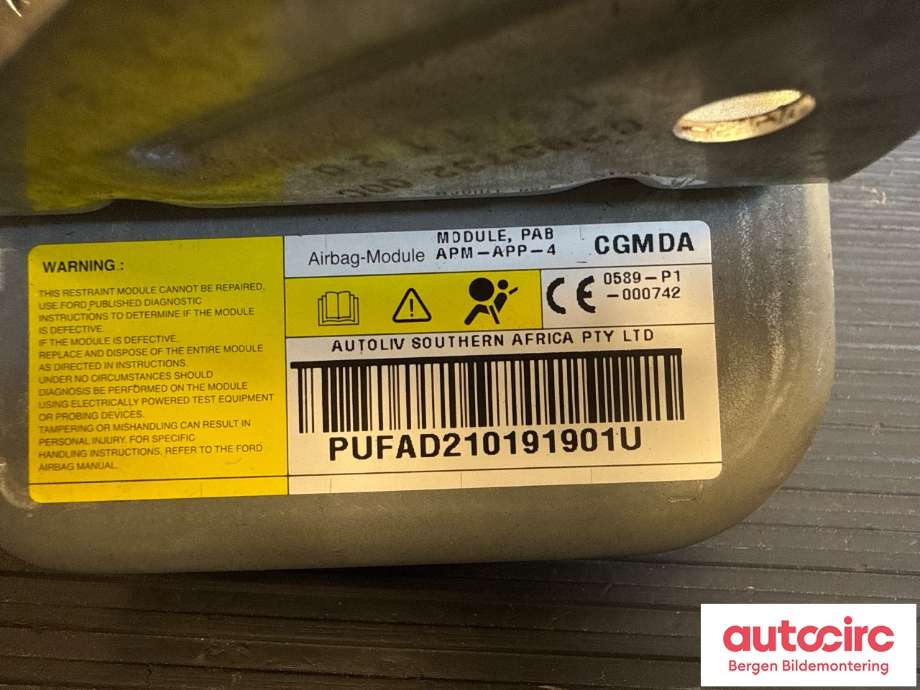 Airbag passasjer til Ford Ranger / Ranger Raptor 2015-2022  (FORD|2270997|EB3B-41044H30-AD|)