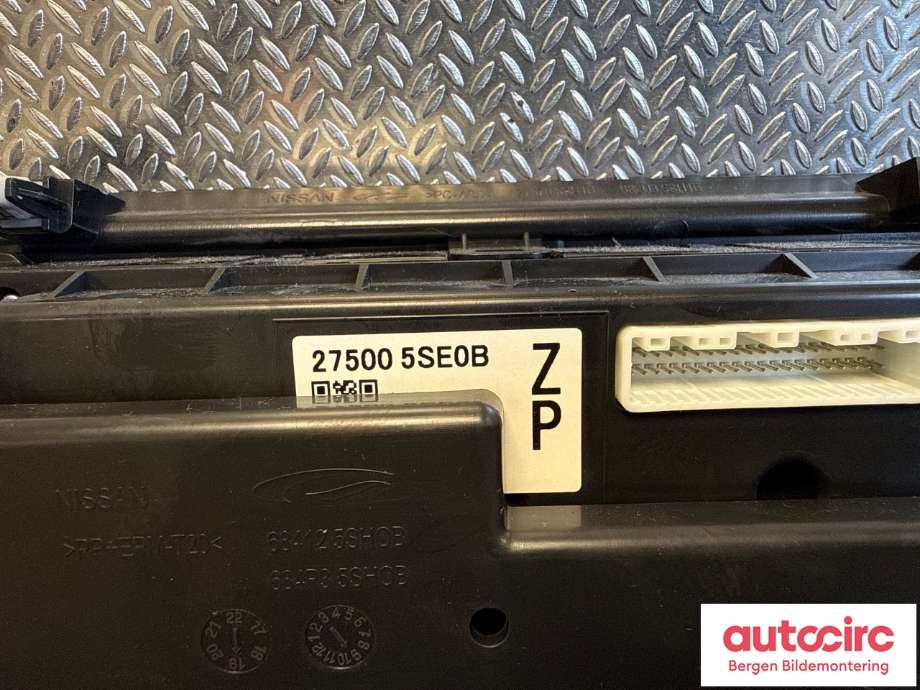Varmeapparat betjening til Nissan Leaf 2018-->> (Type II) (NISSAN|275005SE0B|)