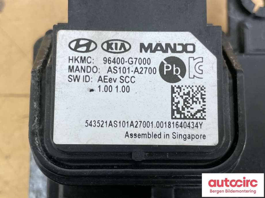 Sensor radar til Hyundai Ioniq Electric 2019-->> (Fase 2)  (HYUNDAI|96400G 7000|)
