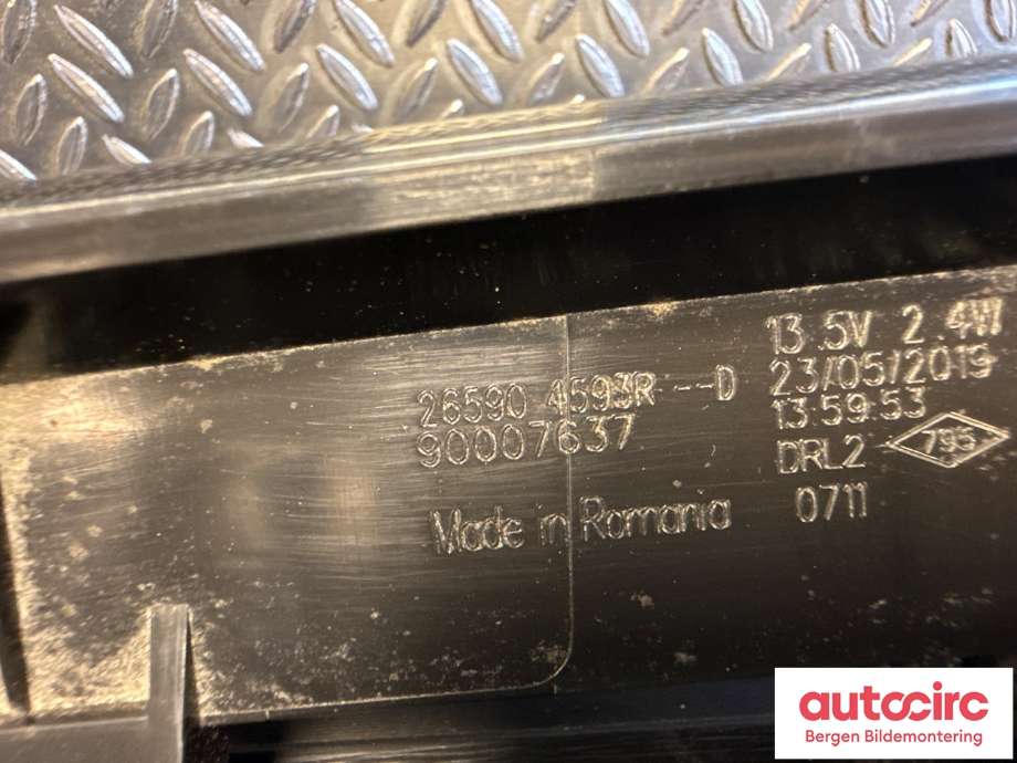 Baklykt bremselys bakrute til Renault Zoe 2013-2019 (Fase 1) (RENAULT|265904593R|)
