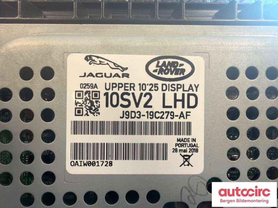 Instrument kjørecomputer til Jaguar I-PACE 2018-->> (JAGUAR|T4K11474|J9D319C279AJ|J9D319C279AF)
