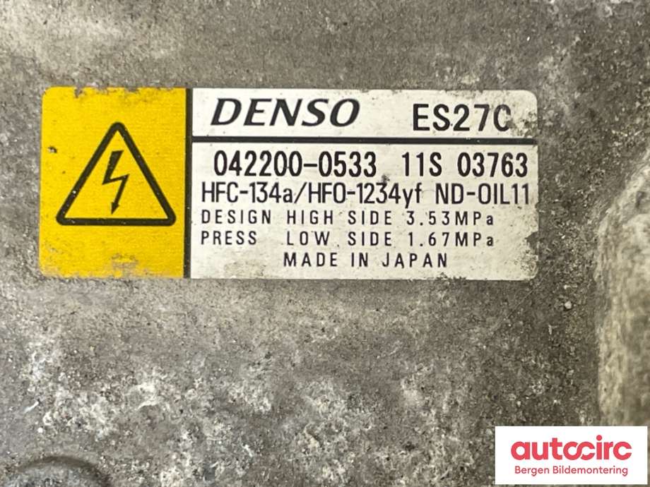 Aircondition kompressor til Toyota RAV4 2016-2019 (Type IV, Fase 2)  (TOYOTA|8837033030|042200-0533)