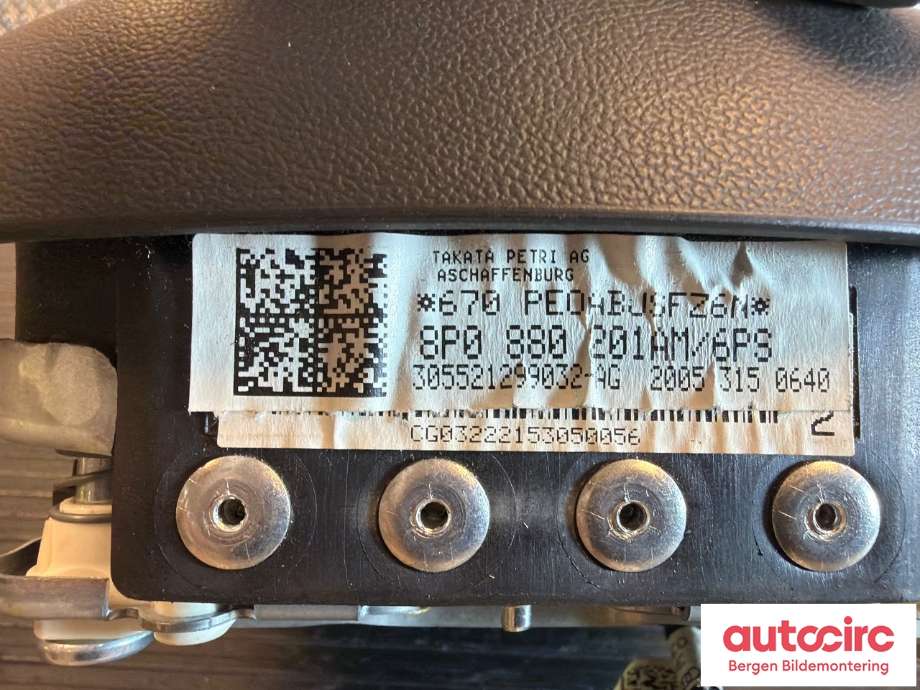Airbag rattpute til Audi A3 2003-2008 (Type II, Fase 1) (AUDI|8P0 880 201 AL|)
