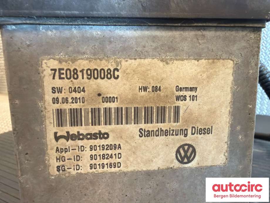 Dieselvarmer til VW Transporter / Caravelle 2009-2015 (Fase 2) (T5) (T5) (VOLKSWAGEN|7E0 819 008 C|7E0 819 008 F|)