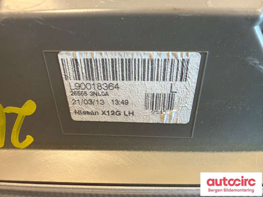 Baklykt venstre til Nissan Leaf 2011-2017 (Type I)  (NISSAN|265553NL0A|)