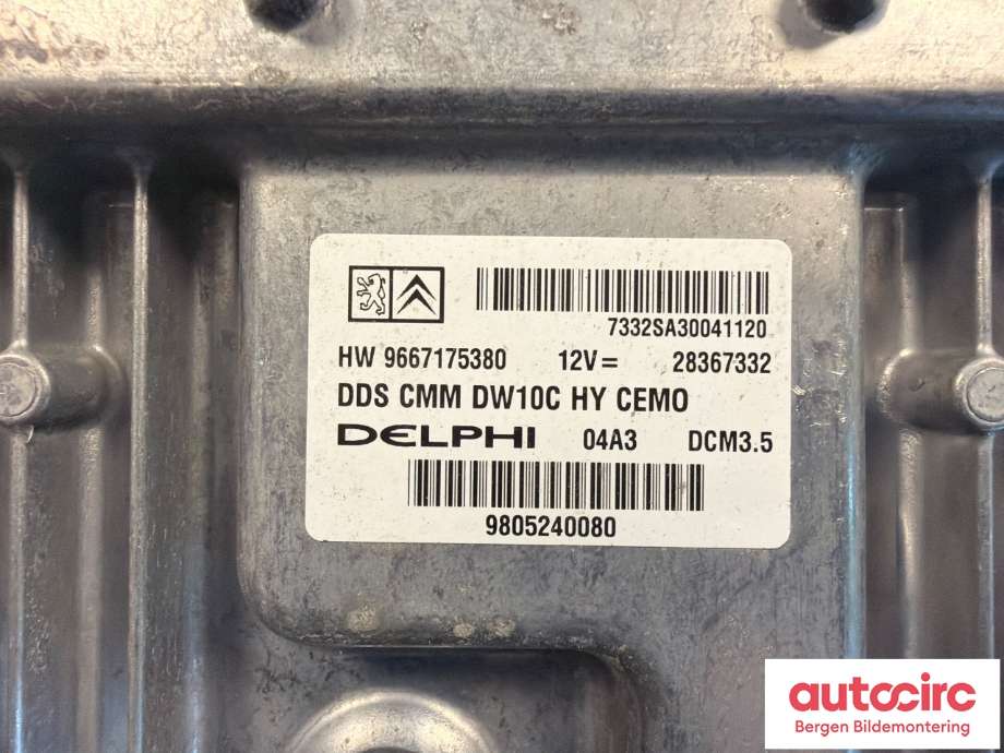 Styreenhet motor til Peugeot 508 2011-2014 (Type I, Fase 1) (PEUGEOT|9667175380|)