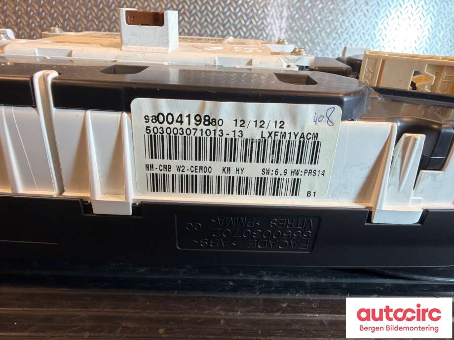 Instrumentpanel til Peugeot 508 2011-2014 (Type I, Fase 1) (PEUGEOT|96 744 772 80|98 227 260 80|9800419880)