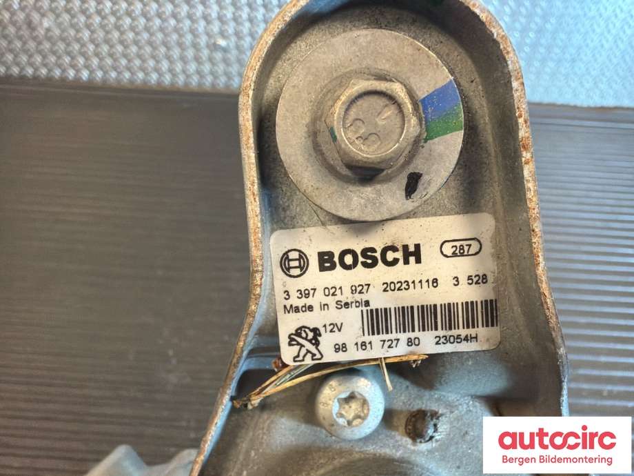 Viskermotor frontrute til Peugeot 508 2011-2014 (Type I, Fase 1) (PEUGEOT|96 774 725 80|98 161 727 80|)