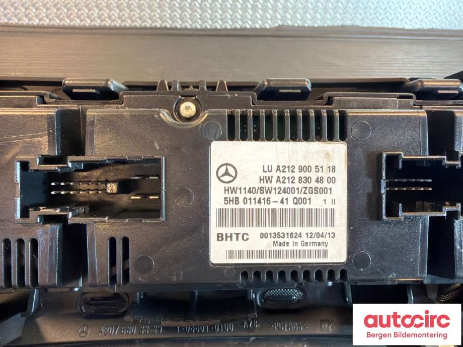 Varmeapparat betjening til Mercedes E-Klasse, Coupe/Cab 2009-2013 (Fase 1) (C207) (C207) (MERCEDES|A 212 900 51 18|)