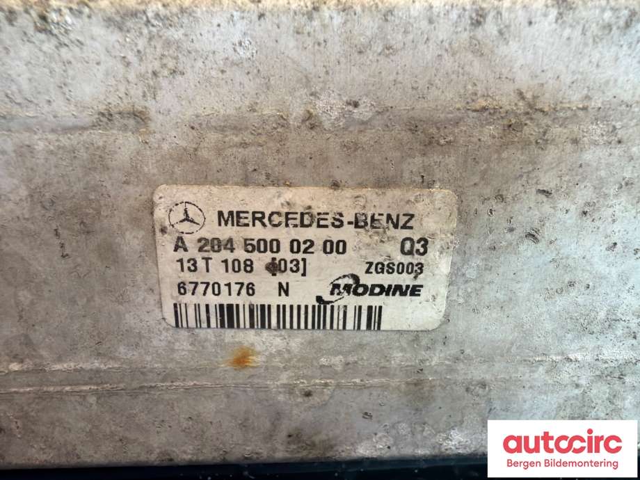 Intercooler til Mercedes E-Klasse, Coupe/Cab 2009-2013 (Fase 1) (C207) (C207) (MERCEDES|A 204 500 02 00|)