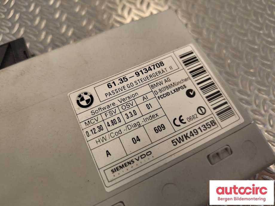 Styreenhet nøkkelfri/keyless til BMW 3-Serie 2005-2011 (E90/E91/E92/E93) (E90/E91/E92/E93) (BMW|61 35 9 134 708|)