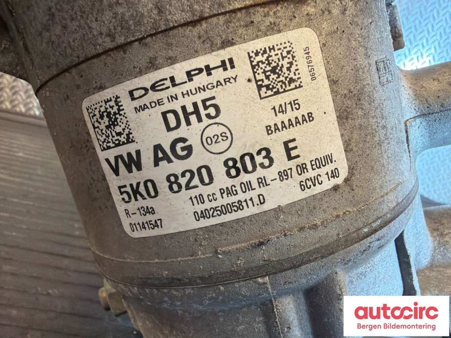 Aircondition kompressor til Škoda Superb 2008-2015 (Type II)  (SKODA|5K0 820 803 H|1K0 820 808 F|5K0 820 803 E)