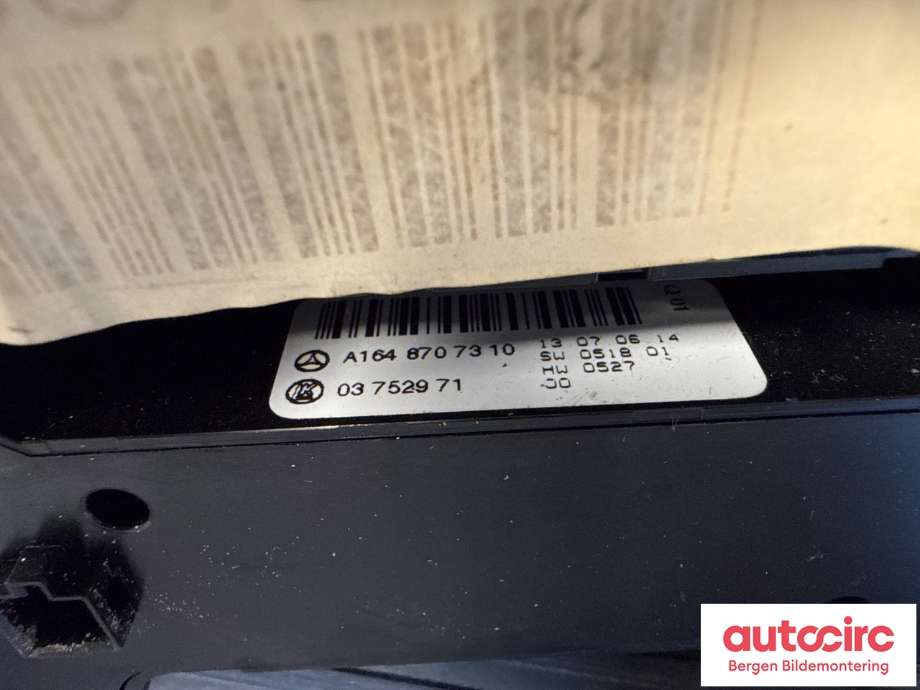 Varmeapparat betjening til Mercedes GL 2006-2012 (X164) (X164) (A 164 870 73 10|A 251 900 00 01|)