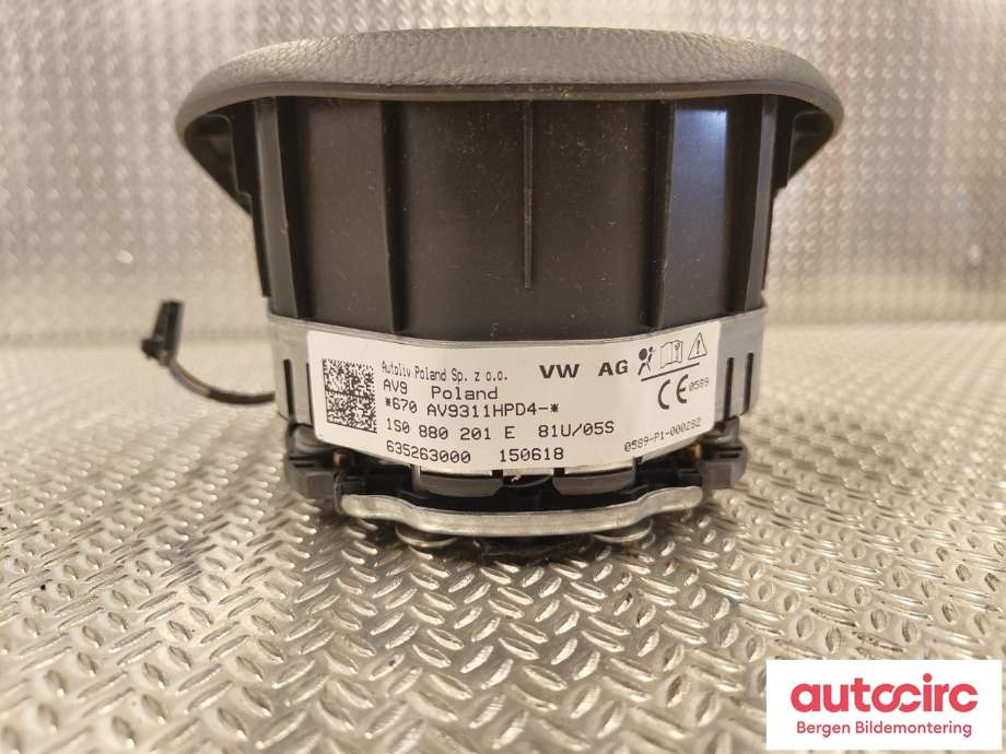Airbag rattpute til VW E-Up 2013-2019 (1S0880201E|)