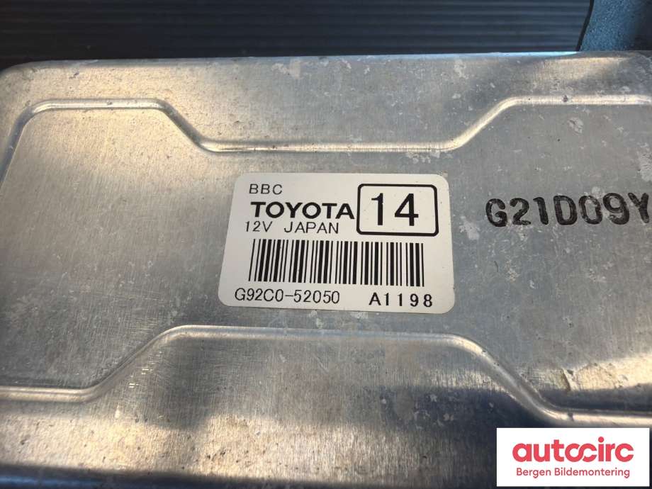 Styreenhet diverse til Toyota Verso-S 2011-2015 (COMBI) (COMBI) (G92C052050|)
