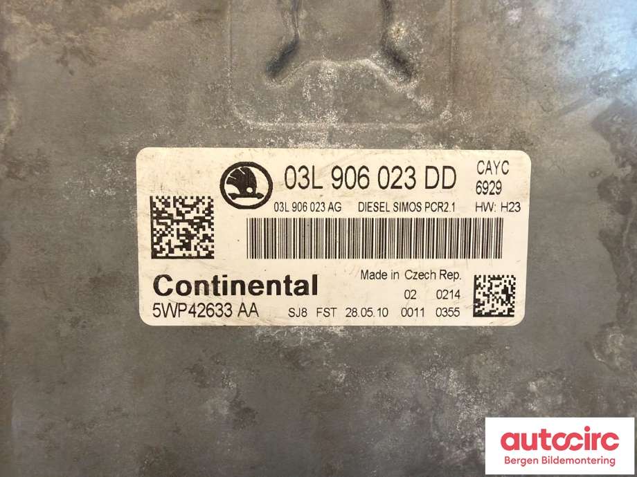 Styreenhet motor til Škoda Octavia 2009-2013 (Type II, Fase 2)  (03L 906 023 DD|)