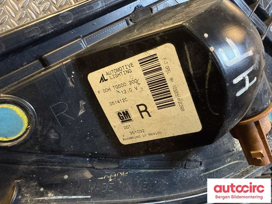 Tåkelykt høyre foran til Opel Ampera 2012-2014 (Type I)  (20846542|)