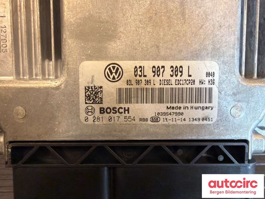 Styreenhet motor til VW Transporter / Caravelle 2009-2015 (Fase 2) (T5) (T5) (03L 906 019 FJ|)