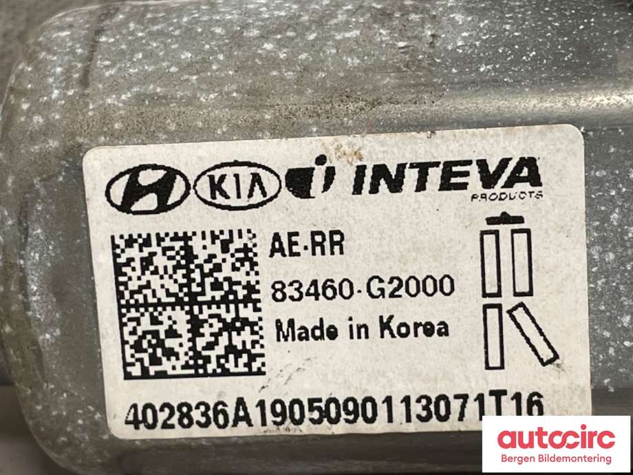Ruteheis høyre til Hyundai Ioniq Electric 2019-->> (Fase 2)  (HYUNDAI|83460G 2000|)