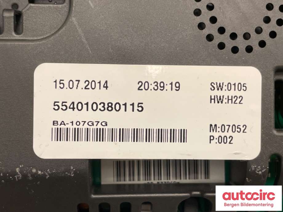 Instrumentpanel til VW E-Up 2013-2019  (VOLKSWAGEN|f 12E 920 860 C|)