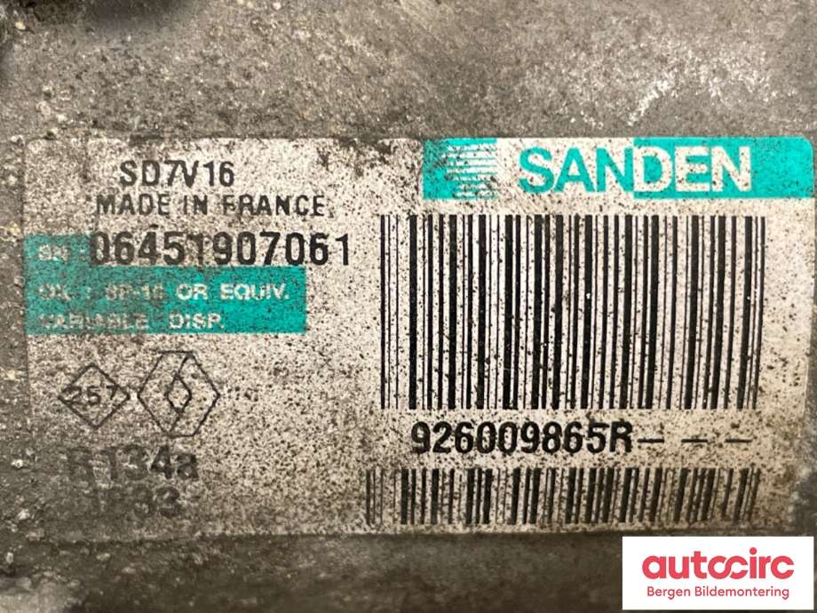 Aircondition kompressor til Nissan Qashqai 2010-2014 (Type I, Fase 2)  (NISSAN|2763000Q3J||926009865R)