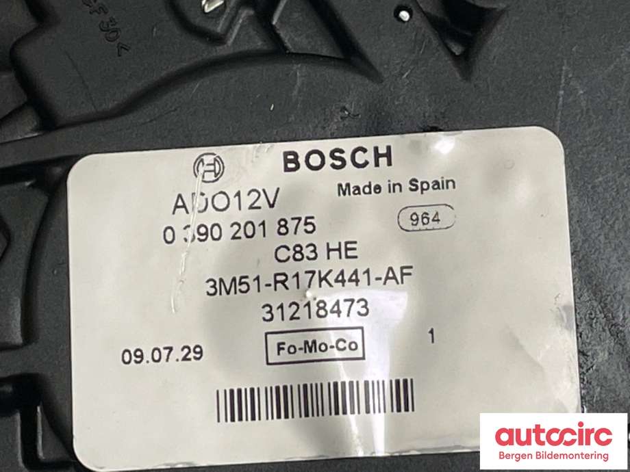 Viskermotor bakrute til Volvo V50 2007-2012 (Fase 2)  (VOLVO|31218473||0 390 201 875)