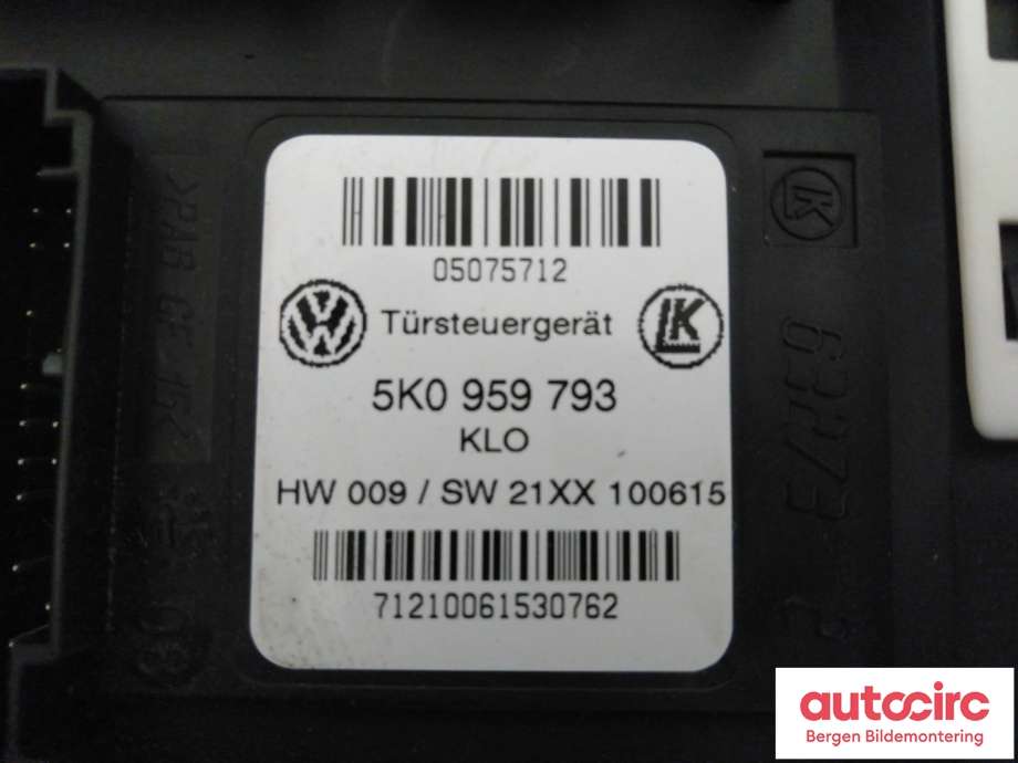 Ruteheis venstre til VW Caddy 2015-2020 (Type III, Fase 3)  (VOLKSWAGEN|2K5 959 701 A|)
