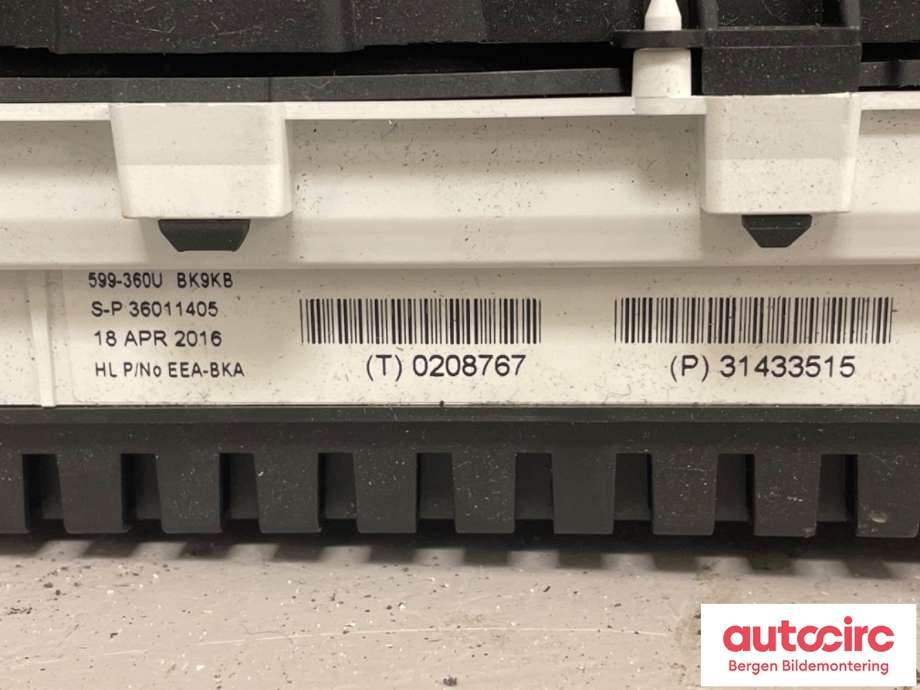 Speedometer til Volvo V40 2012-2019 (VOLVO|36010381|)