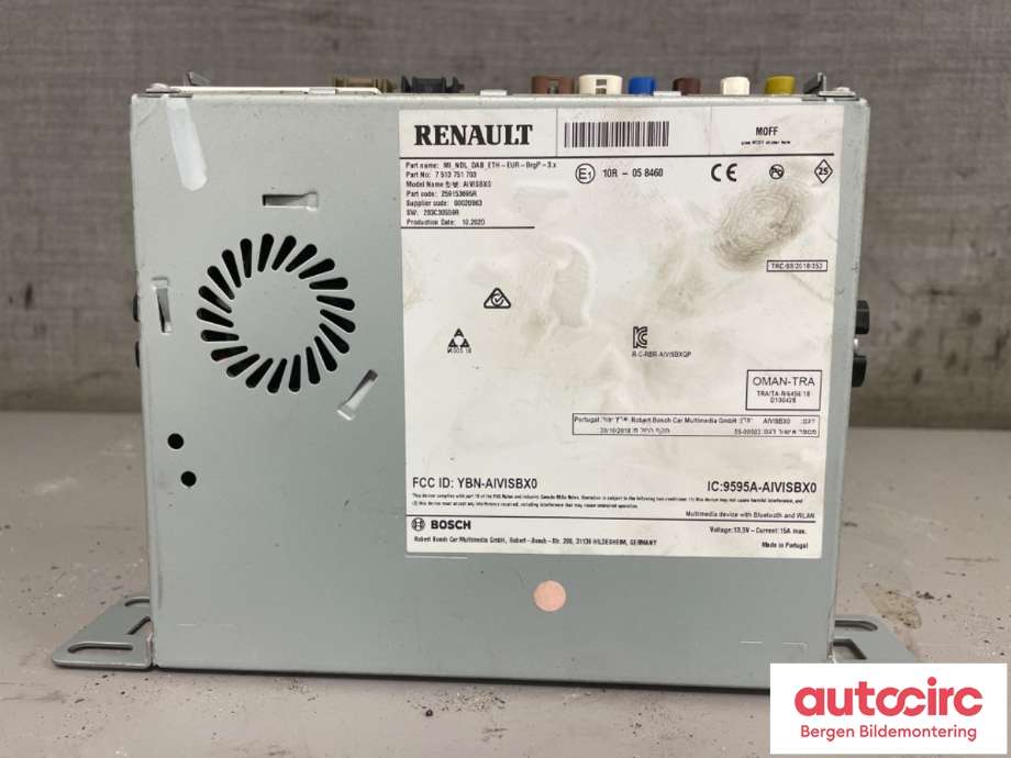 Bilstereo forsterker til Renault Captur 2020-->> (Type II) (RENAULT|259153695R|259156701R|)