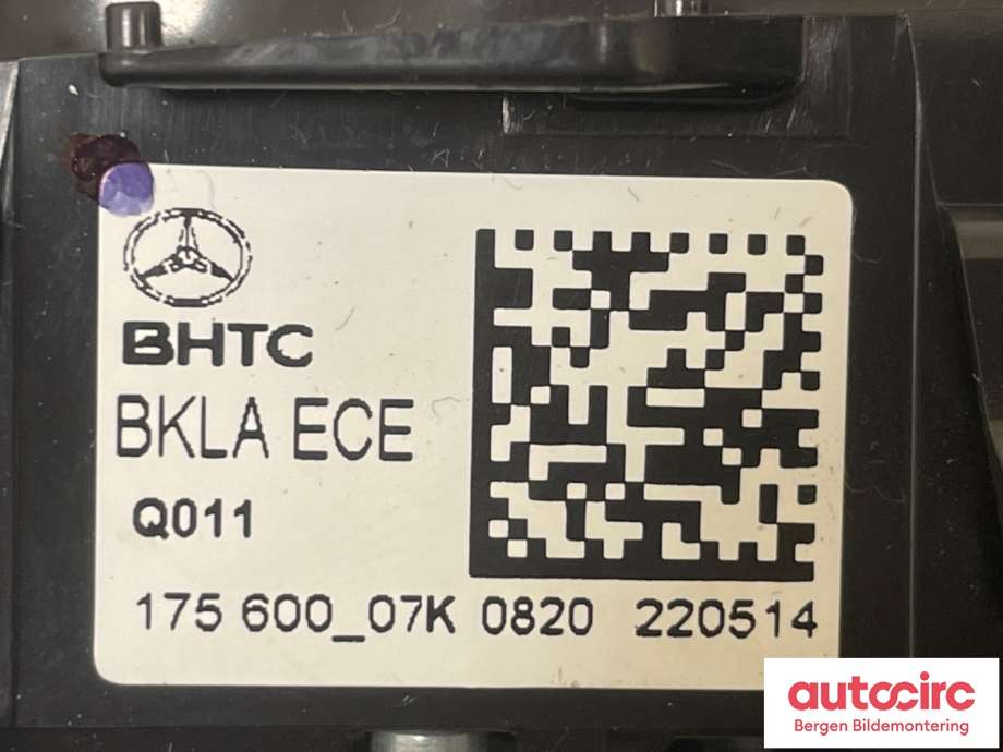 Varmeapparat betjening til Mercedes A-Klasse 2012-2018 (W176) (W176) (MERCEDES|A 246 900 22 08|)